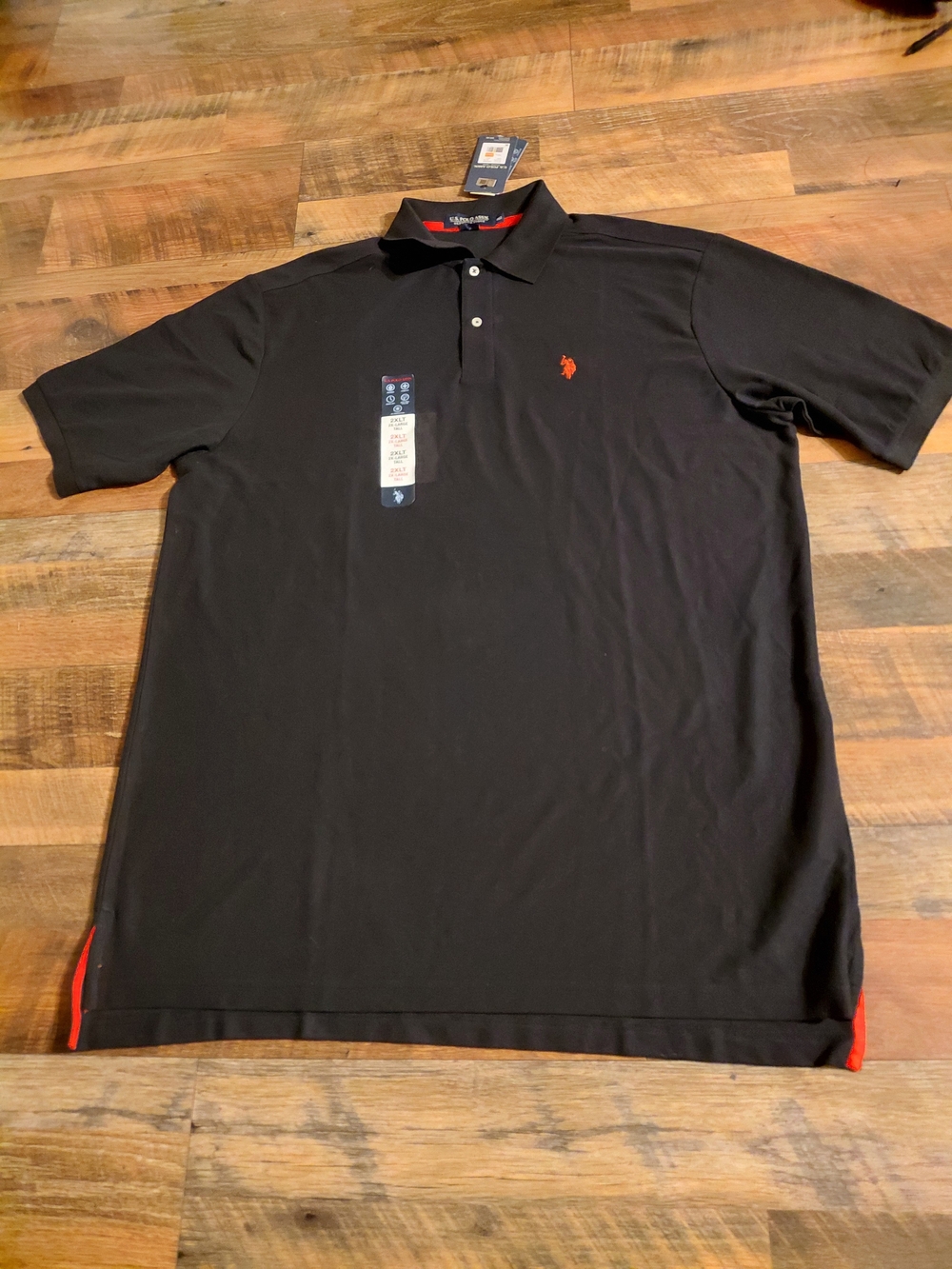 U.S. Polo Assn. Men’s Black Polo Shirt with Red Logo
